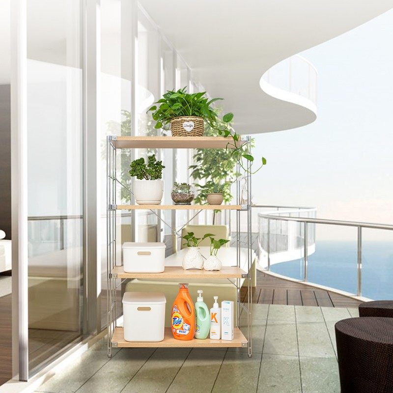 不锈钢洗衣机上方架子置物架冰箱多层带柜门专用阳U台日式收纳落