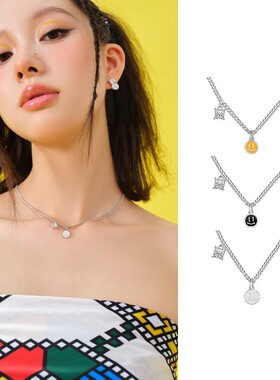 abyb笑脸锆石项链轻奢小众高级感