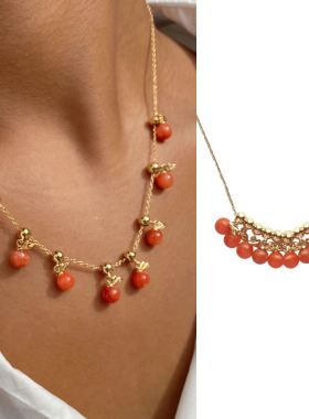 温莎珠宝LHwindsor原创设计小橘子项链橙色珠串颈链HEGALING买手