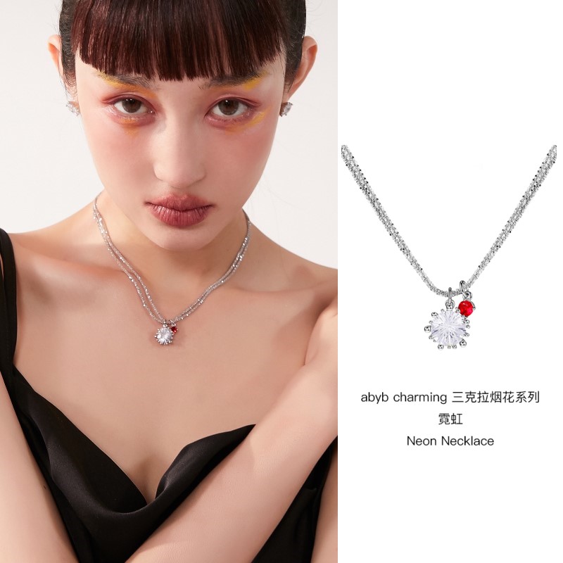 买手店冷淡风设计感双层水晶项链