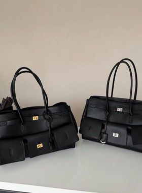 25新款Rodeo锁扣翅膀包 大容量中性机车托特包女真皮单肩凯丽包包