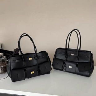 25新款Rodeo锁扣翅膀包 大容量中性机车托特包女真皮单肩凯丽包包