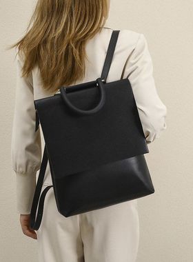 真皮跨境新款商务休闲背包女双肩包高级感牛皮百搭时尚双肩背包