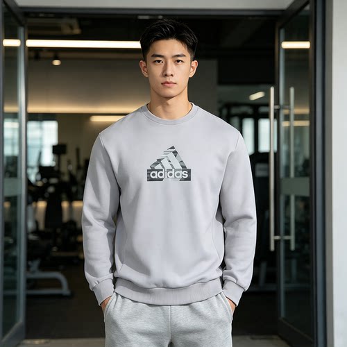 阿迪达斯男子新款宽松圆领卫衣