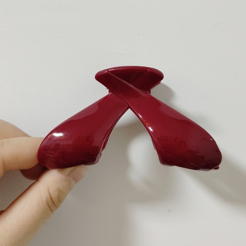 （满15包邮发货）高品质PC底夹酒红色细闪双弹簧抓很紧四指抓夹