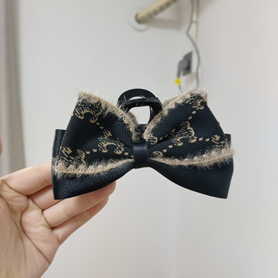 （满15包邮发货）韩系织带蝴蝶结五指抓夹