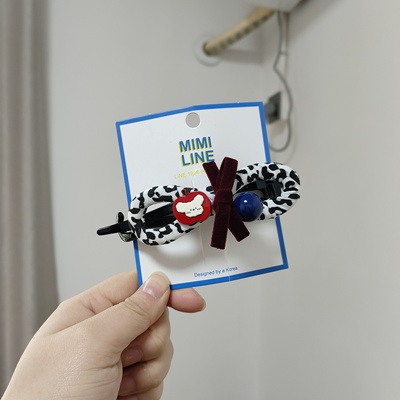 （满15包邮发货）米韩苹果狗蝴蝶扣扭扭夹