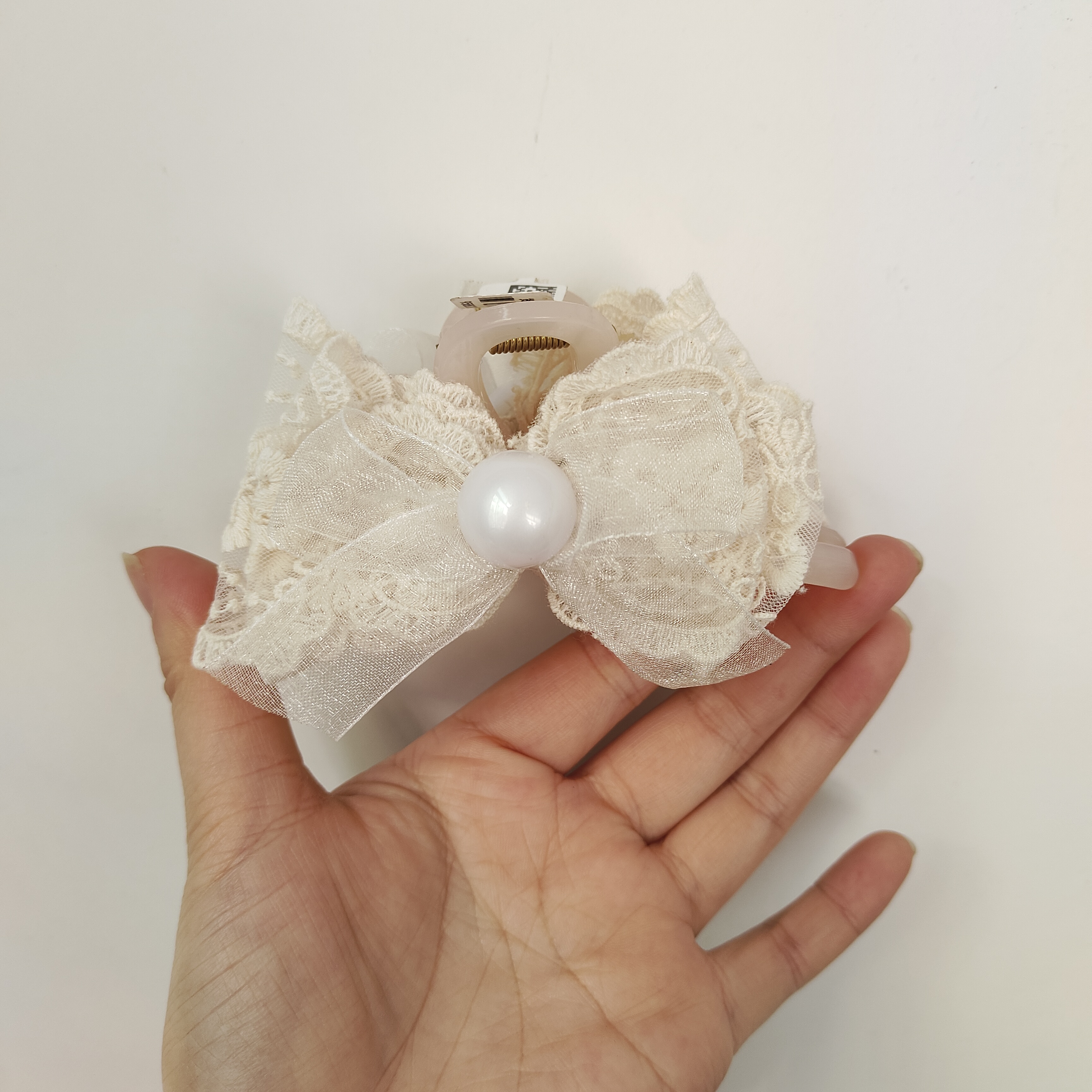 （满15包邮发货）永诗蕾丝蝴蝶结四指抓夹