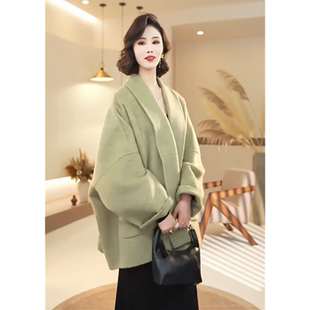 2025年短款秋冬季新款双面羊绒大衣高级感女士小个子中长羊毛外套