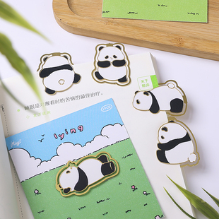 可爱卡通国风熊猫金属镂空书签高颜值ins风创意儿童学生专用便携阅读书页精致开学毕业季互送文创实用小礼物