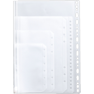 简约ins少女A4透明文件袋26孔插页保护袋6孔活页A6透明袋手账本配件a7加厚打孔塑料拉链资料A5防水袋20孔袋