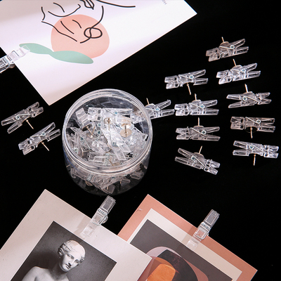 20个桶装透明夹工字钉创意diy