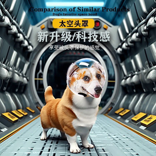 狗狗太空头罩防叫防咬舔透气全包头伊丽莎白圈中小型犬宠物头罩套