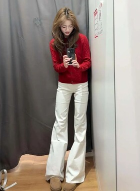 微喇裤子白色牛仔裤女夏季薄款2026新款超火弹力裤修身显瘦喇叭裤