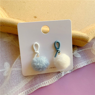 甜美可爱毛绒球925银针耳钉ins少女温柔耳饰品日韩网红款耳坠耳夹