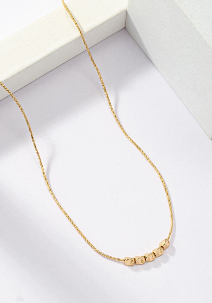 铜合金蛇皮链女碎金子项链