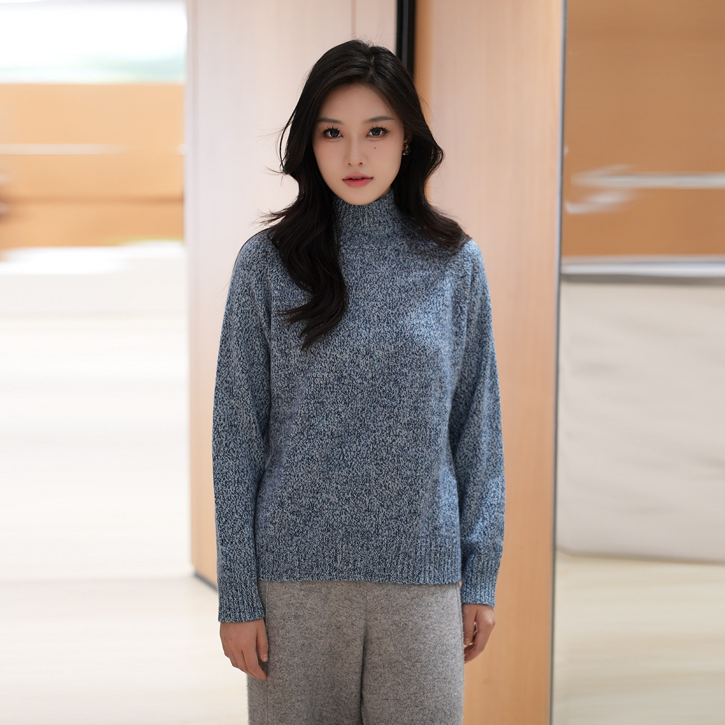 GTS新疆天山羊绒插肩袖半高领加厚针织羊绒衫秋冬宽松,女装/女士精品,羊绒衫,淘宝优惠券,粉丝福利购,淘宝优惠卷