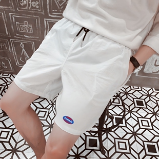 冰丝三分短裤男夏季薄款透气休闲三分裤子精神小伙修身速干沙滩裤