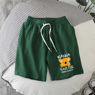 运动速干沙滩大裤 精神小伙短裤 三分裤 子男潮弹力修身 衩外穿 网红裤