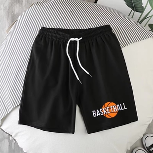 男士 运动速干休闲中裤 夏季 潮流宽松抽绳五分沙滩裤 子 外穿薄款 短裤