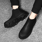 男鞋 短靴子冬季 韩版 高帮鞋 潮流休闲皮鞋 高邦马丁靴男士 棉鞋 男加绒