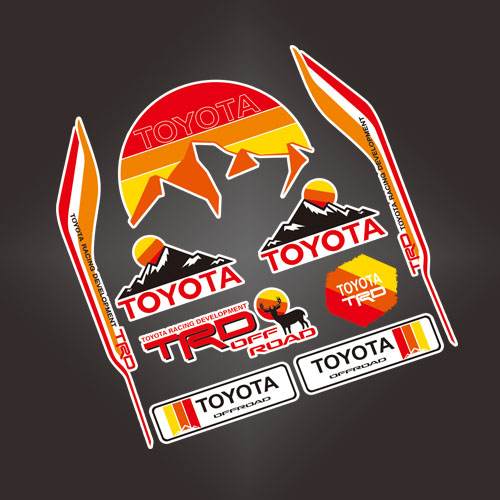 汉魂贴纸适用于丰田 TRD Pro越野山地车创意装饰汽车反光车贴6474