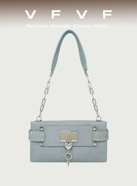 VFVF牛仔色信封包单肩腋下包高级感通斜挎小方包手提女包包新款
