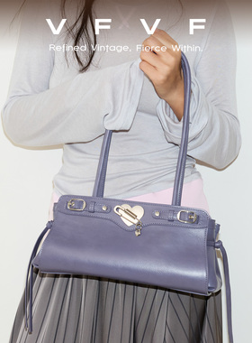VFVF紫色单肩包腋下包小方包手提法棍包高级感通勤包新款女包包