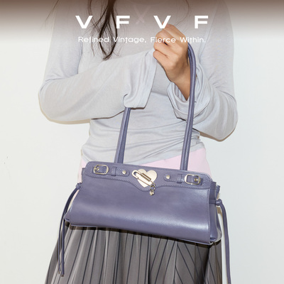 VFVF紫色单肩包腋下包小方包手提法棍包高级感通勤包新款女包包