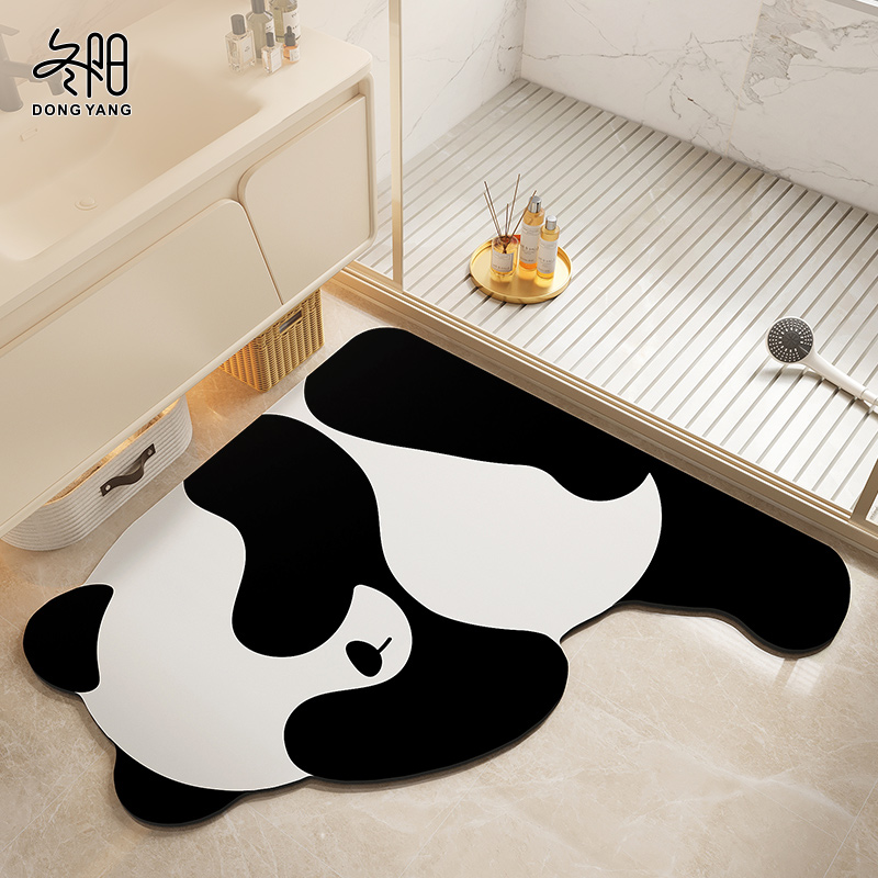 卫生间地垫浴室吸水门口脚垫洗手间速干防滑垫硅藻泥l型厕所地毯