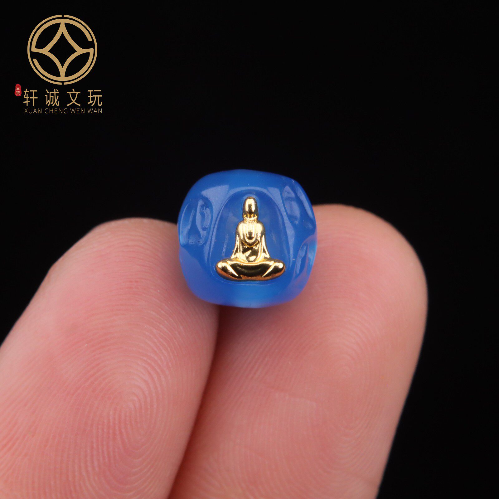 原创古法金虎眼石蓝红黑玛瑙无相佛吊坠侧挂背云配件菩提手串配饰