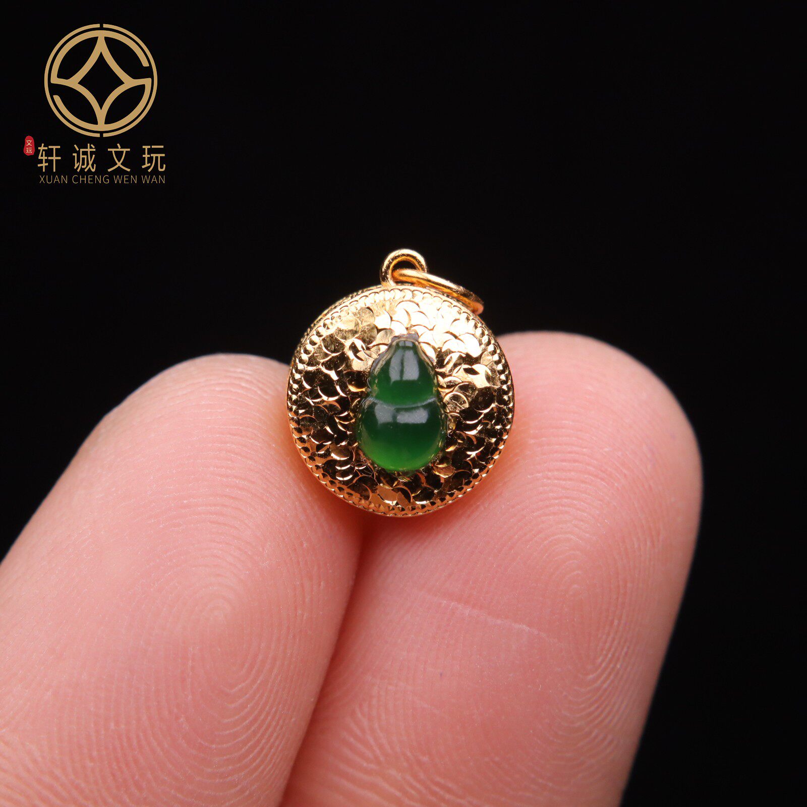 原创银镀金镶嵌天然翡翠葫芦桶珠隔珠散珠手串diy文玩配配饰吊坠