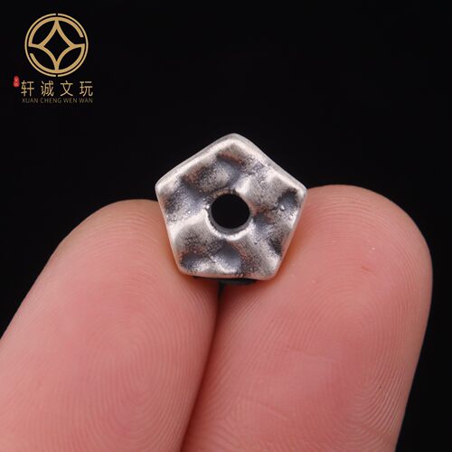 原创s999纯银花桶珠配饰配件DIY文玩串珠手串108手链配珠饰品