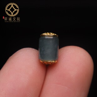 原创S925银镀金天然翡翠桶珠金刚菩提散珠108长串配饰配件饰品