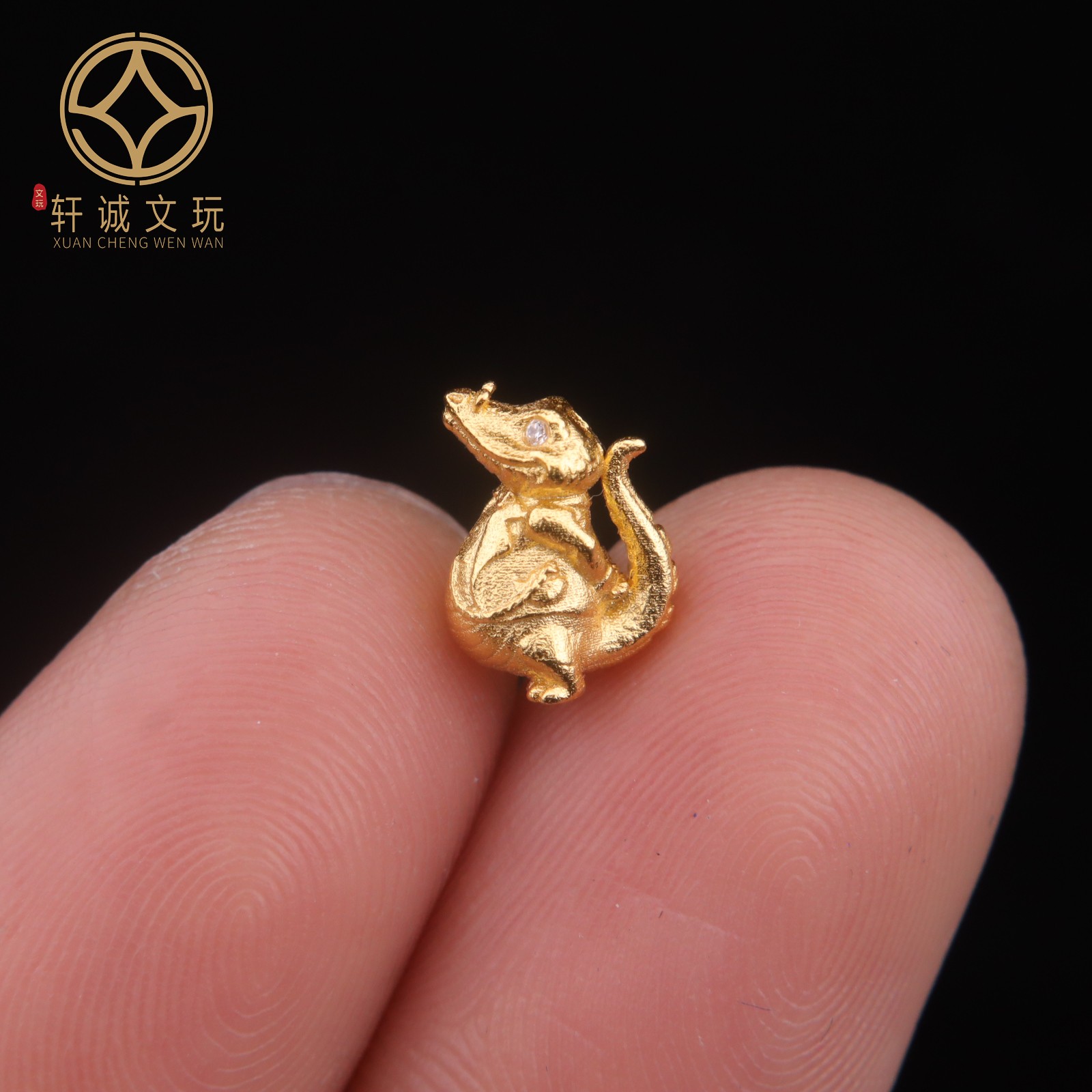 原创925银镀金生肖猴猪虎动物桶珠腰珠隔珠串珠diy文玩配饰配件