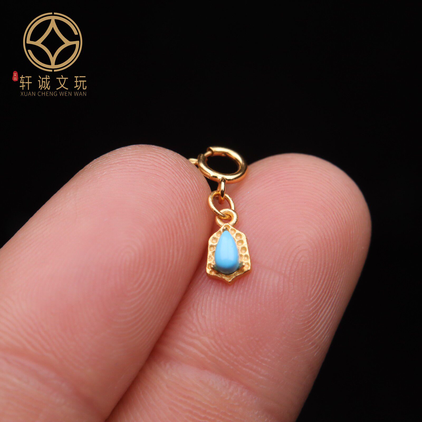 原创银925松石南红葫芦吊坠顶腰珠手串串珠diy文玩手链配饰配件饰