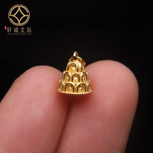 原创925银镀金无相佛一念隔珠卡子吊坠手串手链diy文玩配珠配饰