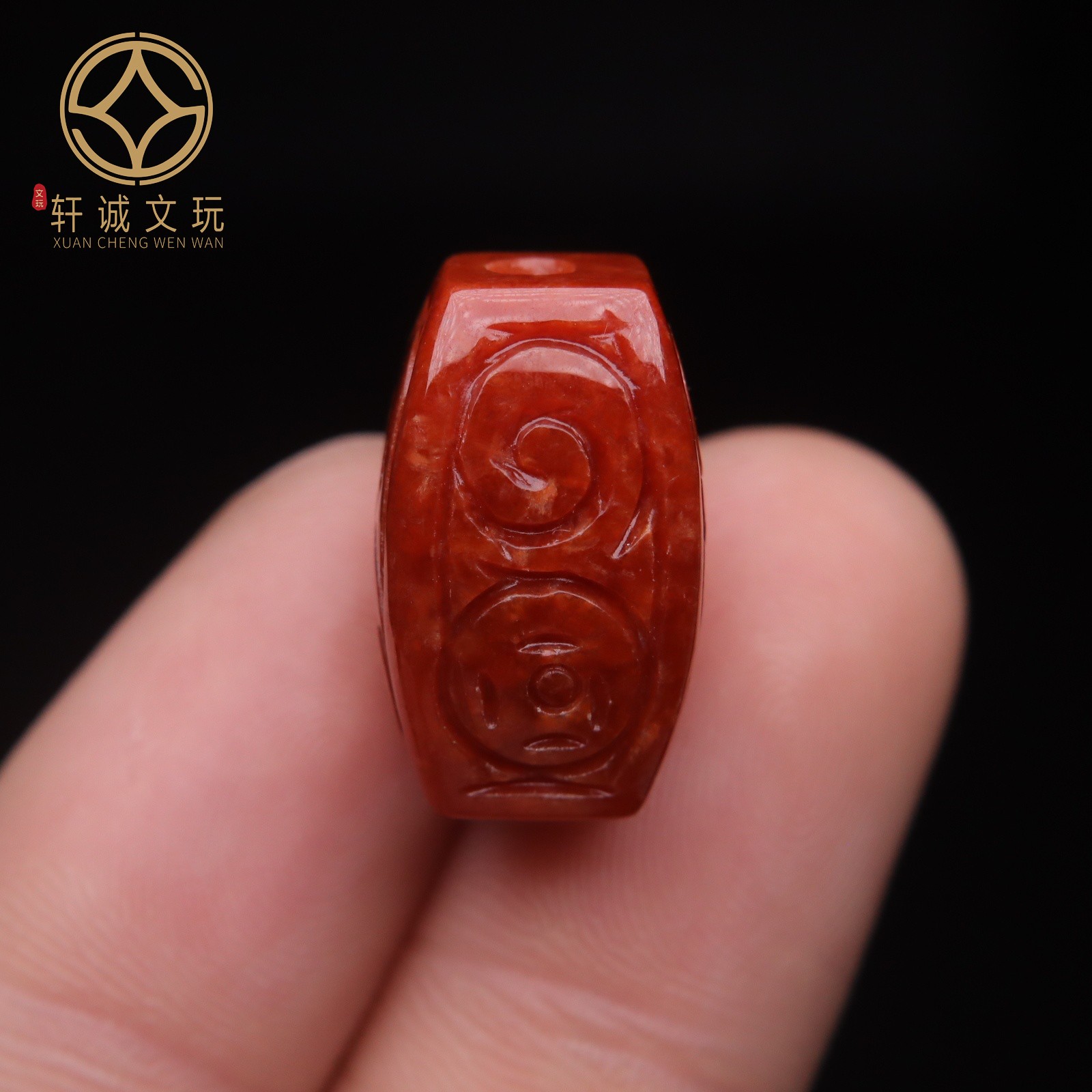 保真凉山满肉满色南红玛瑙回纹四方桶珠算盘珠散珠DIY配饰新品