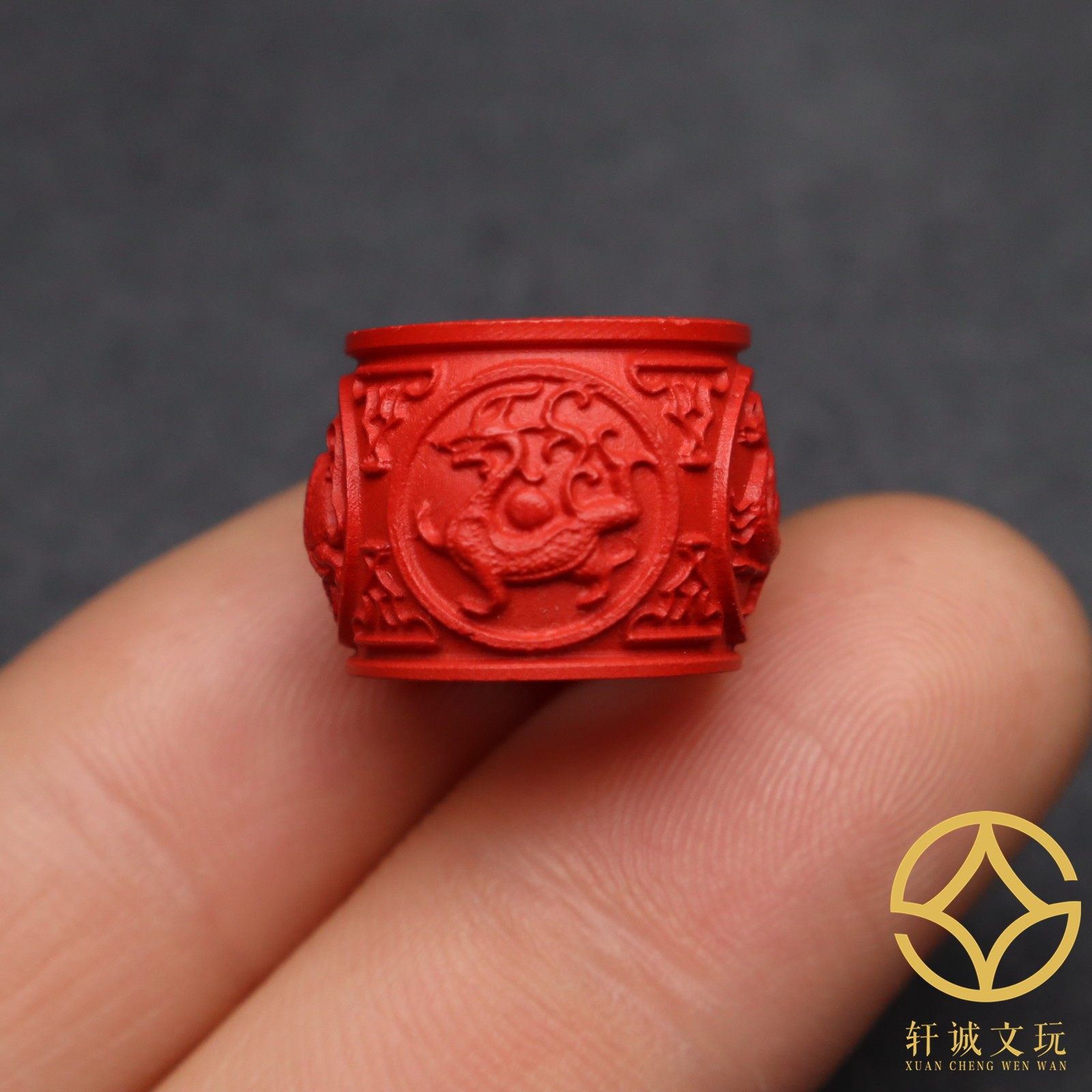 天然朱砂红砂四方兽跑环隔珠星月金刚菩提戒指戒圈卡子计数器配饰