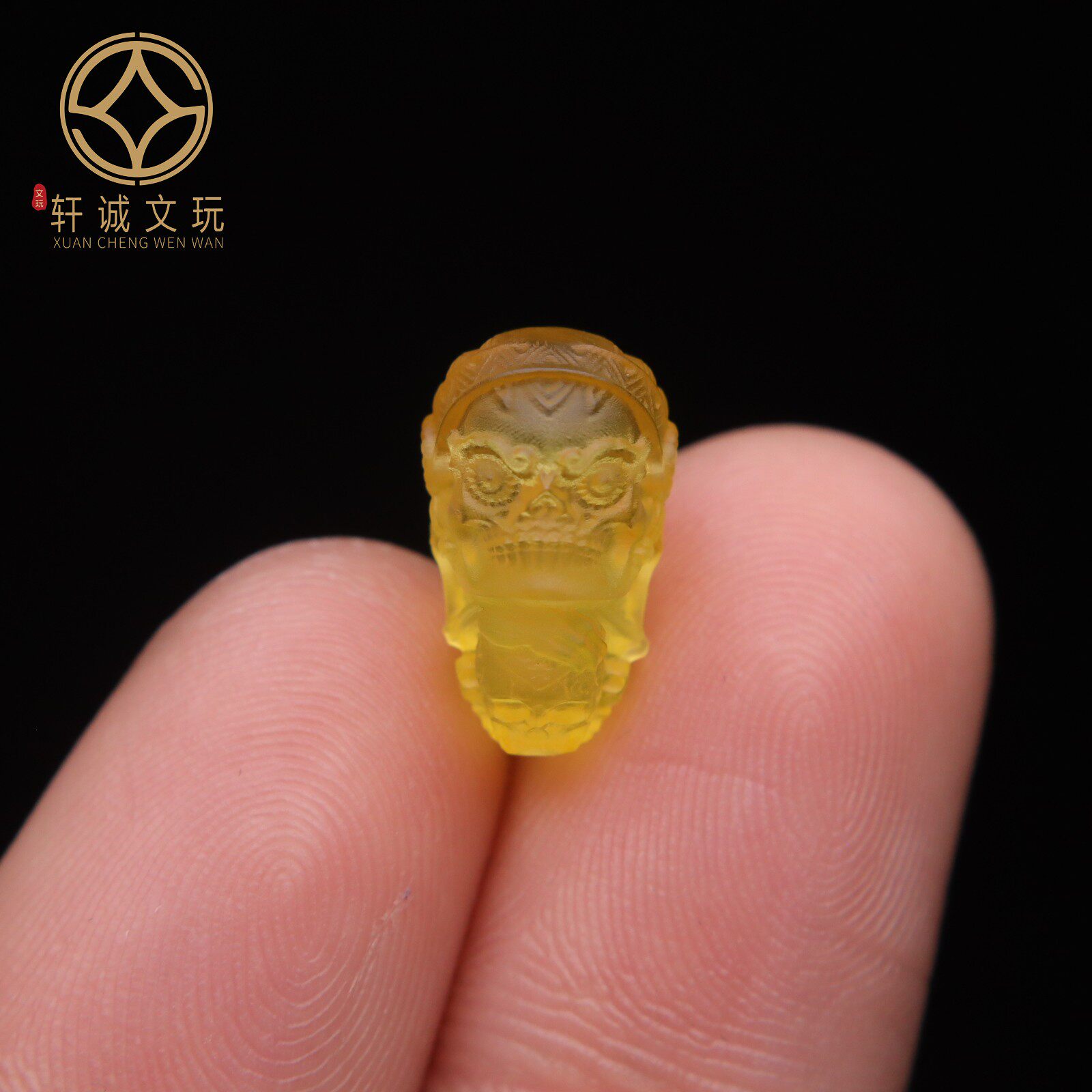 原创天然琥珀蜜蜡原矿骷髅三通佛头散珠手串diy文玩配件手链配饰