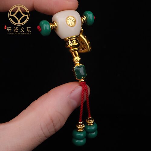 14MM雪巴白琉璃三通飞机天然古法金套装组合佛头108长串配饰配件