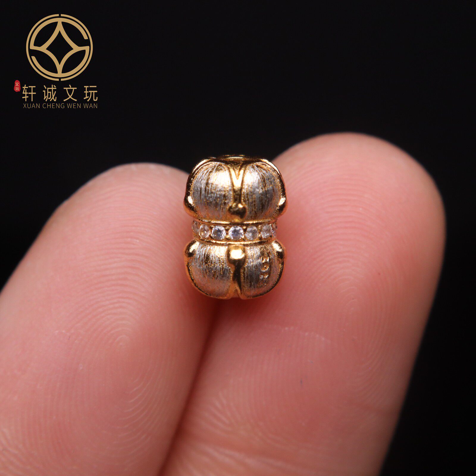 原创足银925银镀金莲花老型桶珠隔珠手串散珠diy文玩配饰配件配珠