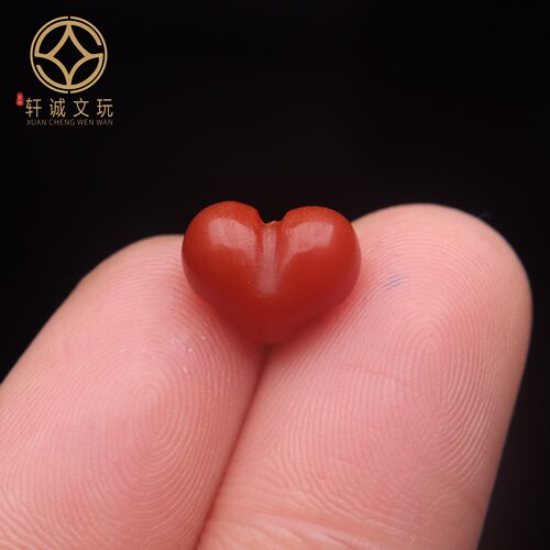 天然南红玛瑙爱心屁桃桃心桶珠散珠DIY配饰配珠饰品手串手链配件