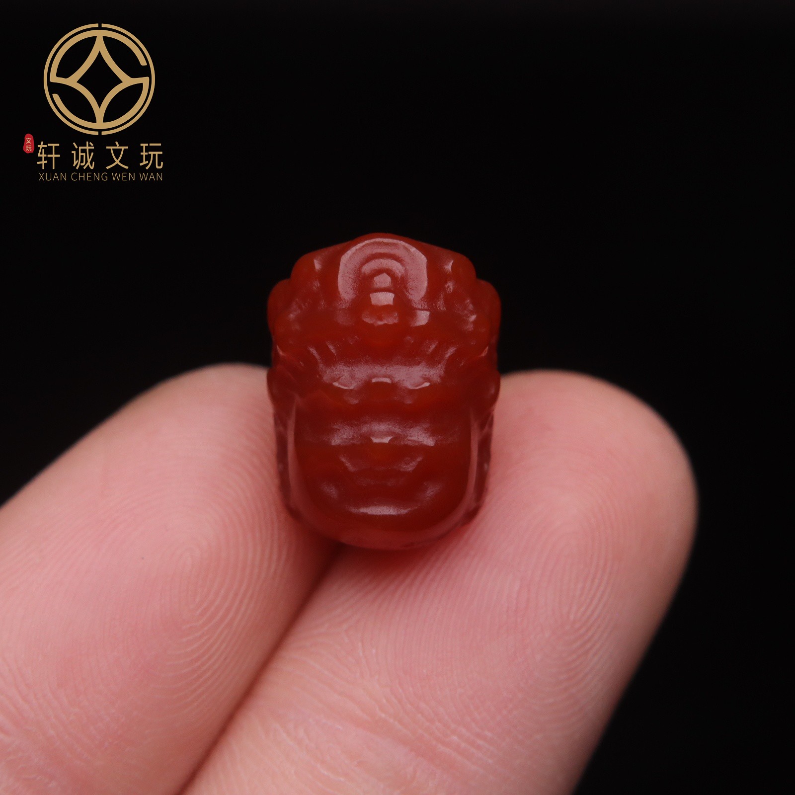 保真凉山满肉满色南红玛瑙黄财神大黑天桶珠背云散珠DIY配饰新品