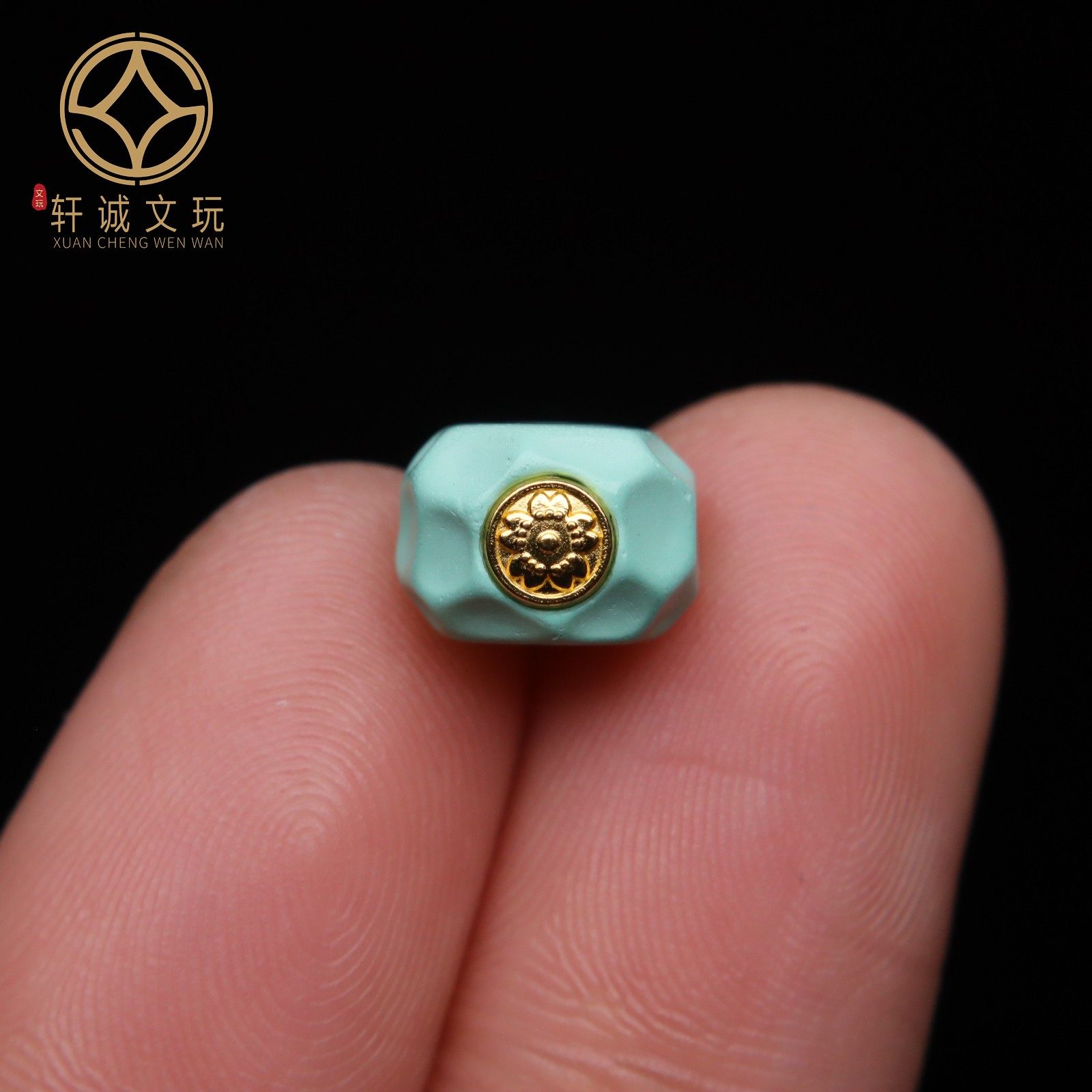 优化高瓷绿松石古法金高瓷无相珠老型鼓珠蒙松手串手持108diy配饰