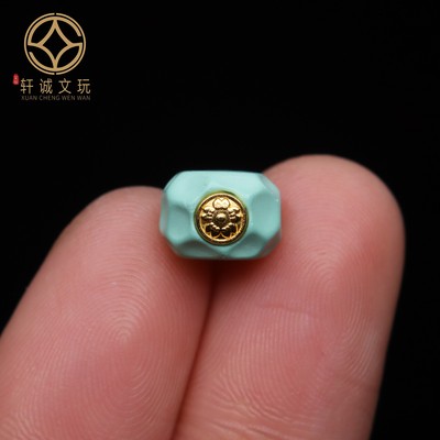 优化高瓷绿松石古法金高瓷无相珠老型鼓珠蒙松手串手持108diy配饰