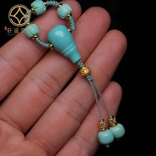 优化高瓷绿松石果绿白蓝老型桶珠套装蒙松散珠手串手持108diy配饰