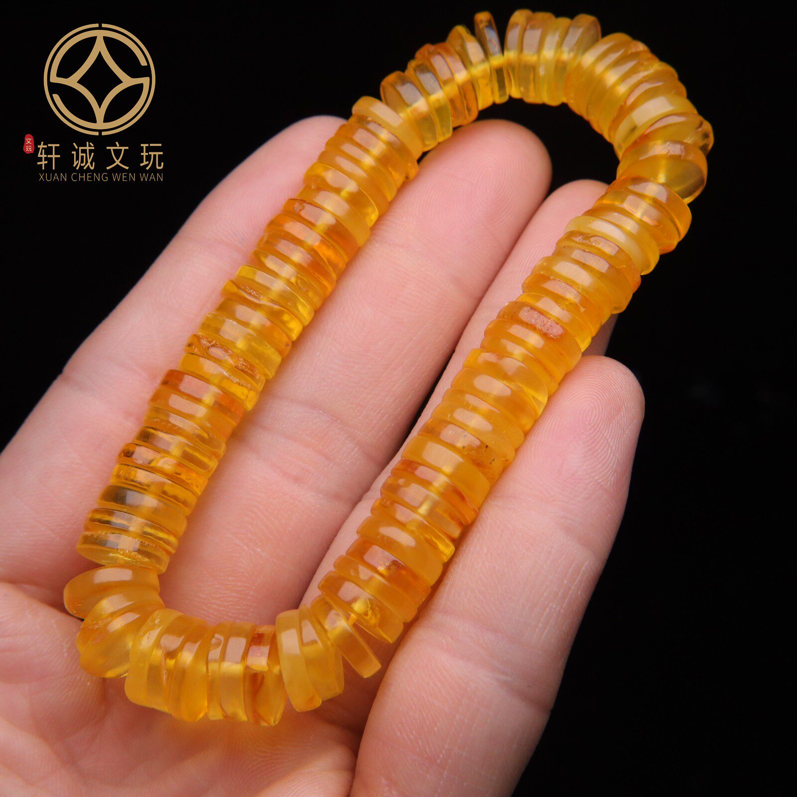 原创天然琥珀蜜蜡原矿金珀俄料散珠手串diy文玩配件配饰隔片手链