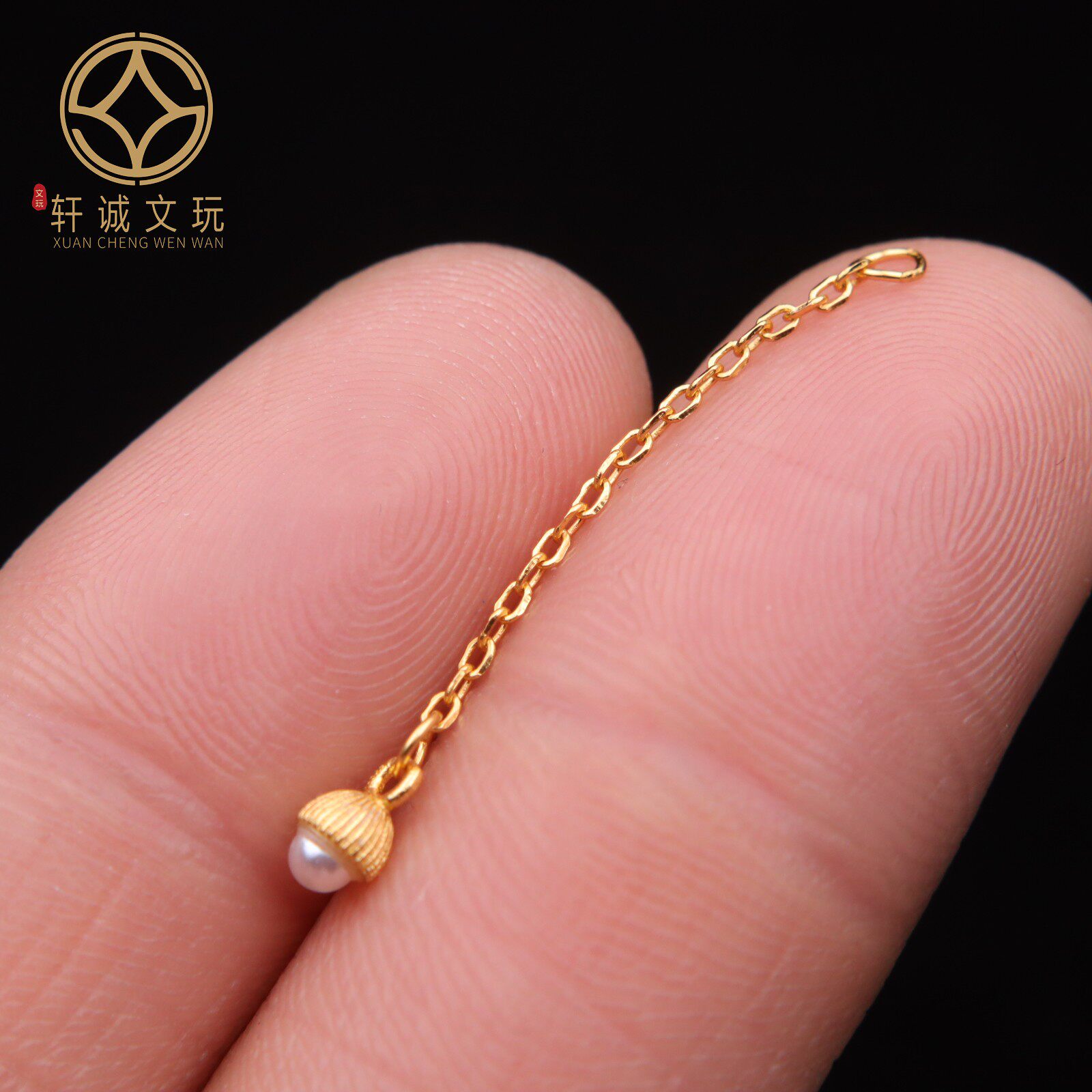 原创纯银925镀金石珍珠吊坠长串手工串珠diy文玩配饰配件延长链