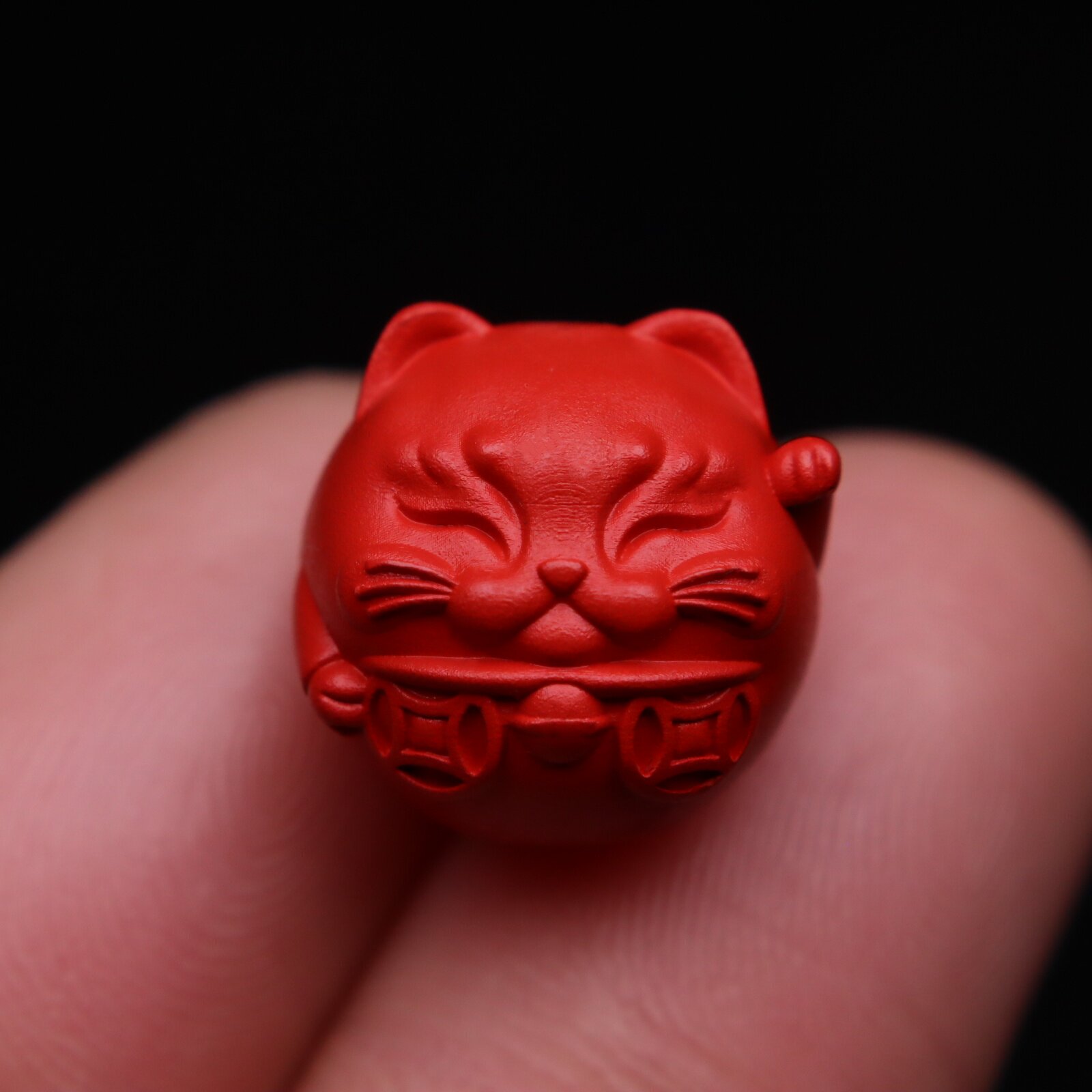 朱砂散珠天然原矿财运招财猫招财转运单颗珠子串珠帝王砂手串配件